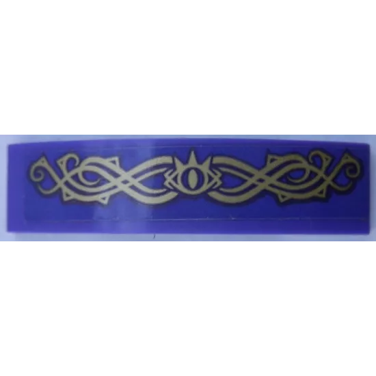 Slope, Curved 4 x 1 Double with Gold Ornaments and Goblin King Eye Pattern (Sticker) - Set 41188