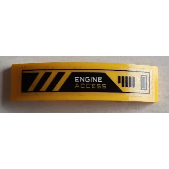 Slope, Curved 4 x 1 x 2/3 Double with 'ENGINE ACCESS', Air Vents and Black Danger Stripes Pattern (Sticker) - Set 60188