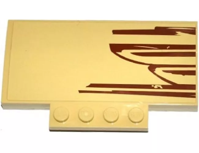 Slope, Curved 5 x 8 x 2/3 with SW Wookiee Gunship Rear Pattern Model Right Side (Sticker) - Set 75084
