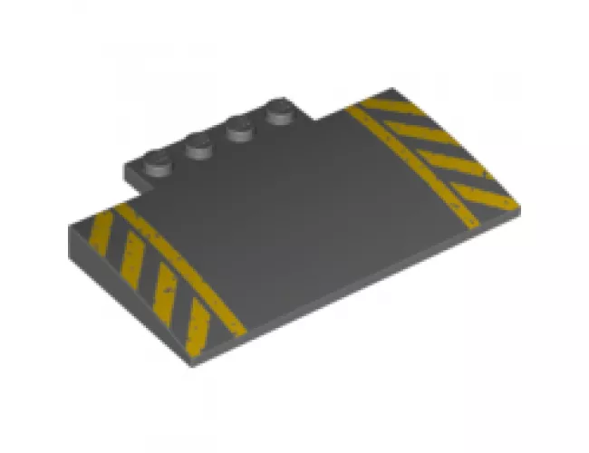 Slope, Curved 5 x 8 x 2/3 with Yellow Danger Stripes Pattern