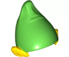 Minifigure, Headgear Hat, Elf with Pointed Ears with Bright Green Top Pattern