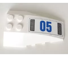 Wedge 6 x 4 Triple Curved with Blue '05' and Grille Pattern Model Left Side (Sticker) - Set 60166