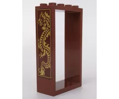 Door, Frame 2 x 4 x 6 with Gold Dragon Pattern Model Right Side (Sticker) - Set 70617