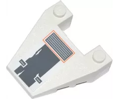 Wedge 4 x 4 Taper with Stud Notches with SW Snowspeeder Vent, Light and Dark Bluish Gray Grille and Scratches Pattern (Sticker) - Set 75049