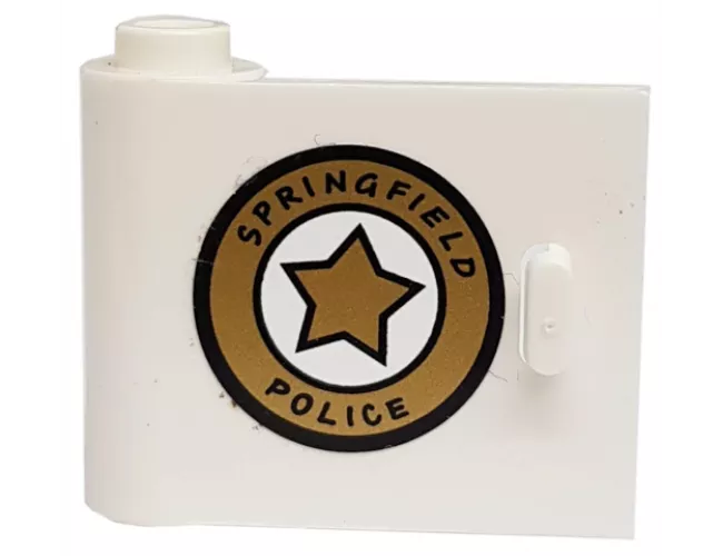 Door 1 x 3 x 2 Left - Open Between Top and Bottom Hinge with 'SPRINGFIELD POLICE' Pattern (Sticker) - Set 71016