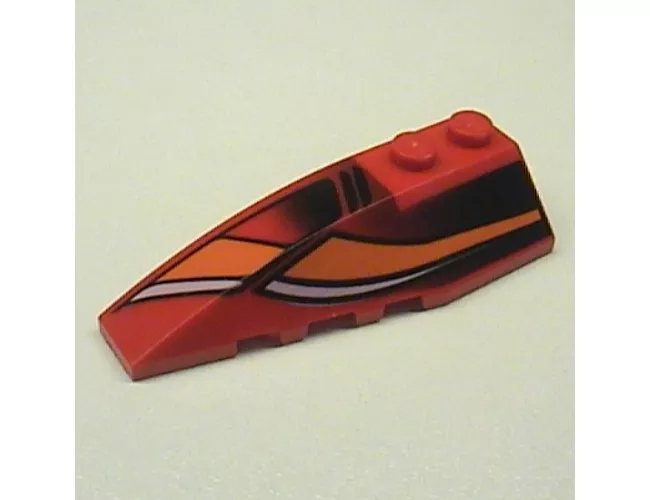 Wedge 6 x 2 Left with White/Orange Curves and Black Fade Pattern