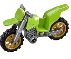 Riding Cycle Motorcycle Dirt Bike with Flat Silver Chassis and Pearl Gold Wheels