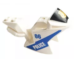 Riding Cycle Motorcycle Fairing, Racing (Sport) Bike with Black Windshield with Gold Badge with '06' and 'POLICE' Pattern on Both Sides (Stickers) - Set 60141