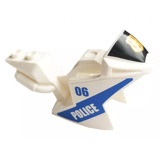 Riding Cycle Motorcycle Fairing, Racing (Sport) Bike with Black Windshield with Gold Badge with '06' and 'POLICE' Pattern on Both Sides (Stickers) - Set 60141