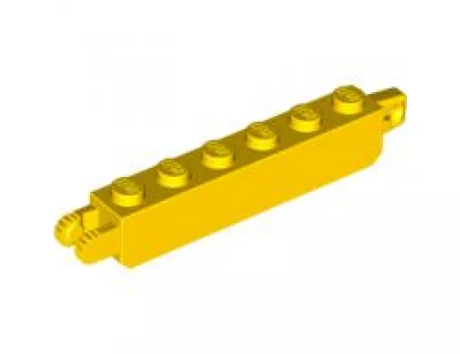 Hinge Brick 1 x 6 Locking with 1 Finger Vertical End and 2 Fingers Vertical End, 9 Teeth