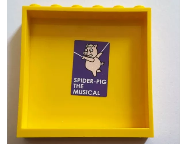Panel 1 x 6 x 5 with 'SPIDER-PIG THE MUSICAL' and Pig Pattern on Inside (Sticker) - Set 71016