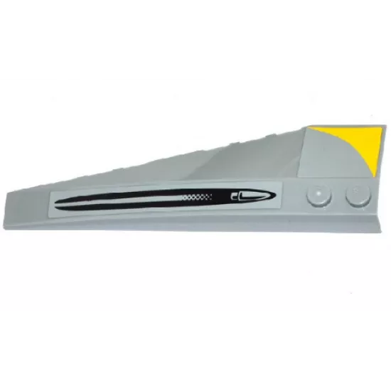 Wedge 10 x 3 Right with Cannon Ridge and Yellow Triangle Pattern (Stickers) - Set 75092