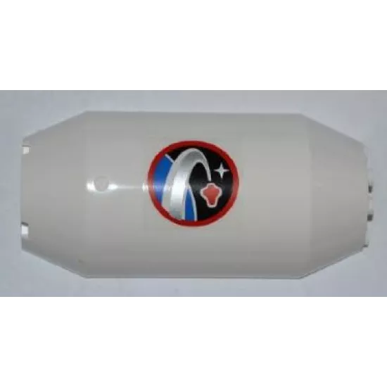 Cylinder Half 3 x 6 x 10 with 1 x 2 Cutout with Space Center Logo Pattern (Sticker) - Set 3368