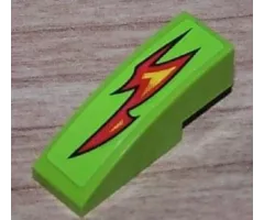 Slope, Curved 3 x 1 with Red Fire Pattern Model Right (Sticker) - Set 8199