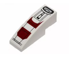 Slope, Curved 3 x 1 with Black Lines and Dark Red Pattern (Sticker) - Set 75037