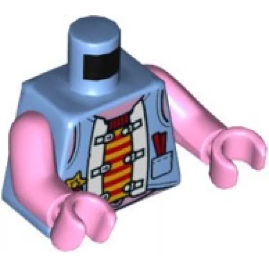 Torso Vest, Red and Yellow Undershirt, Pocket, Star and Pig on Back Pattern (Pigsy) / Bright Pink Arms / Bright Pink Hands