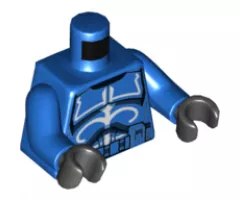 Torso SW Armor Clone Trooper with White Senate Commando Captain Markings with Belt with Pockets Pattern / Blue Arms / Black Hands