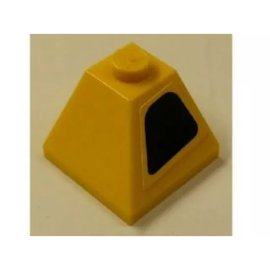 Slope 45 2 x 2 Double Convex with Intake on Yellow Background Pattern Model Right Side (Sticker) - Set 8143