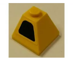 Slope 45 2 x 2 Double Convex with Intake on Yellow Background Pattern Model Left Side (Sticker) - Set 8143