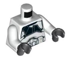 Torso SW Armor Clone Trooper Gunner with Black Pauldron Pattern / White Arms / Black Hands