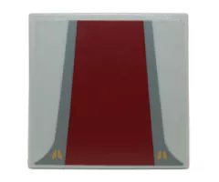 Tile 6 x 6 with Dark Red Rectangle with Dark Bluish Gray Edges Pattern (Sticker) - Set 8039