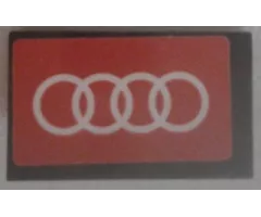 Panel 1 x 2 x 1 with White Audi Logo on Red Background Pattern (Sticker) - Set 75873