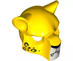 Minifigure, Headgear Mask Feline with Black Nose, Leopard Spots and Fangs Pattern