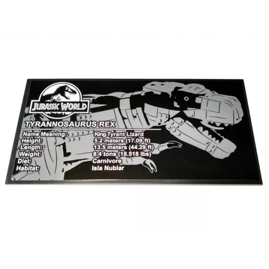 Tile 8 x 16 with Bottom Tubes with Jurassic World Tyrannosaurus rex Pattern (Sticker) - Set 75936