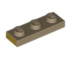 Plate 1 x 3 with Metallic Gold Pattern on Short Edge