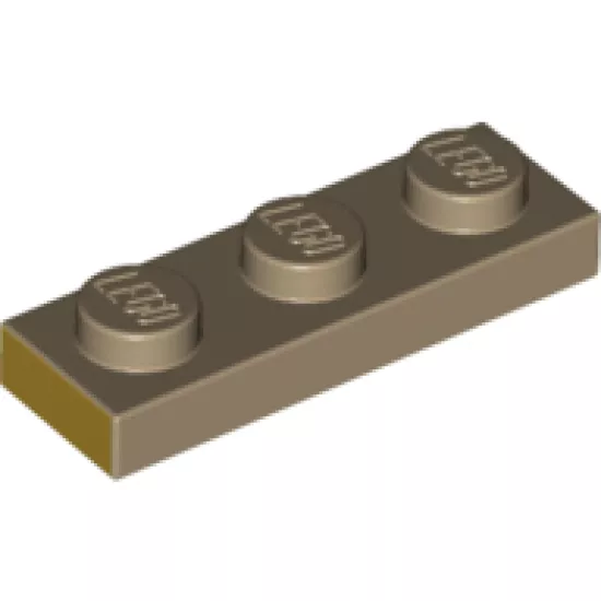Plate 1 x 3 with Metallic Gold Pattern on Short Edge