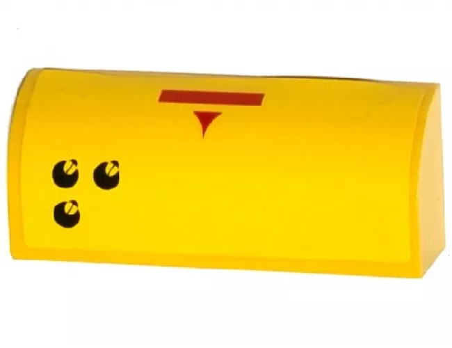 Slope, Curved 1 x 4 x 1 1/3 with Red Bar, Triangle with Curved Sides and 3 Black SW Rebel Logos Pattern (Sticker) - Set 75092
