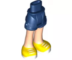 Mini Doll, Legs with Hips and Shorts, Light Nougat Legs and White Laces on Yellow and White Shoes Pattern