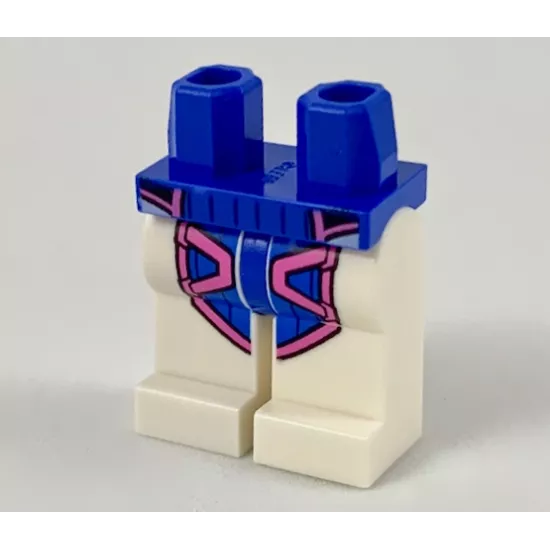 Hips and White Legs with Blue Panels with Dark Pink Straps Pattern