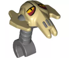 Minifigure, Head, Modified SW General Grievous (Clone Wars) Tan Pattern