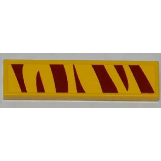 Tile 1 x 4 with Dark Red Tiger Stripes Pattern (Sticker) - Set 5885