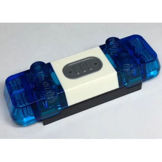 Electric, Light & Sound Siren 2 x 6 x 1 with Trans-Dark Blue Lights and White Center