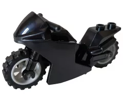 Riding Cycle Motorcycle Sport Bike with Black Frame, Light Bluish Gray Wheels and Black Handlebars