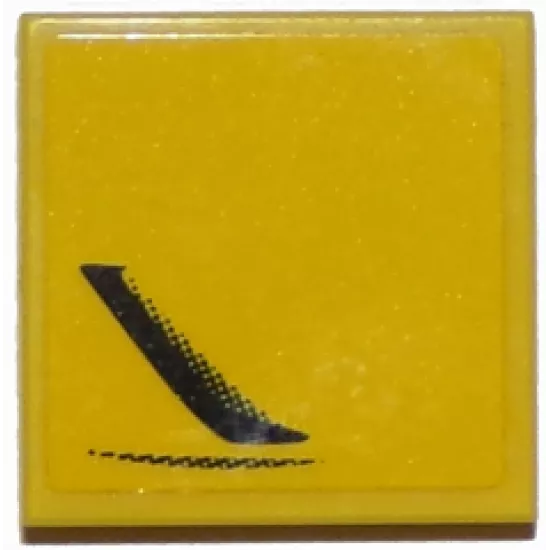 Tile 2 x 2 with Chevrolet Corvette Side Air Vent Pattern Model Right Side (Sticker) - Set 75870