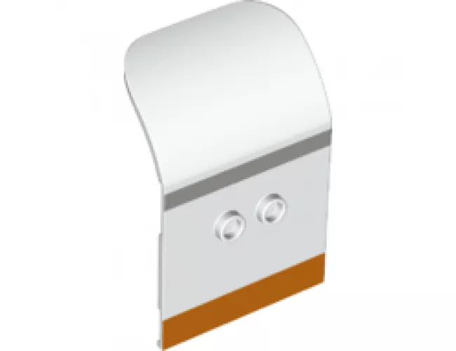 Door 2 x 4 x 6 Curved Aircraft with Light Bluish Gray and Orange Stripes Pattern