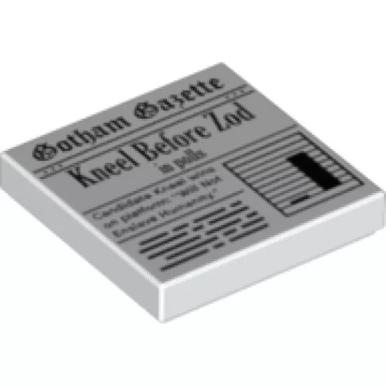 Tile 2 x 2 with Newspaper 'Gotham Gazette Kneel Before Zod in Polls' Pattern