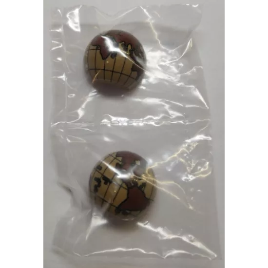 Cylinder Hemisphere 2 x 2 with Dark Brown Globe Pattern
