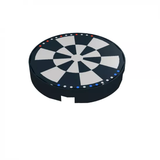 Tile, Round 2 x 2 with Dejarik Hologameboard Pattern