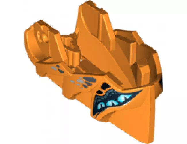 Hero Factory Creature Head, Jaw with Axle Hole with 6 Medium Azure Eyes and Black Spots Pattern