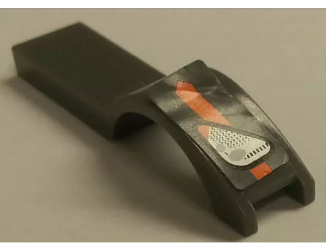 Vehicle, Mudguard 1 x 4 1/2 with Headlight and Orange Stripe Pattern Model Right Side (Sticker) - Set 8154