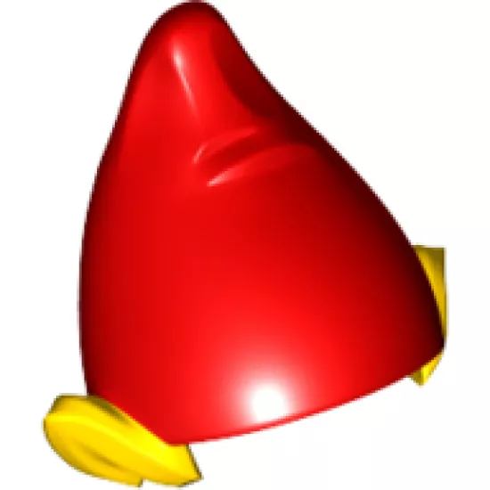 Minifigure, Headgear Hat, Elf with Pointed Ears with Red Top Pattern