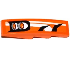 Slope, Curved 4 x 1 with Black and White Stripes and 2 Orange Headlights Pattern Model Left Side (Sticker) - Set 70224