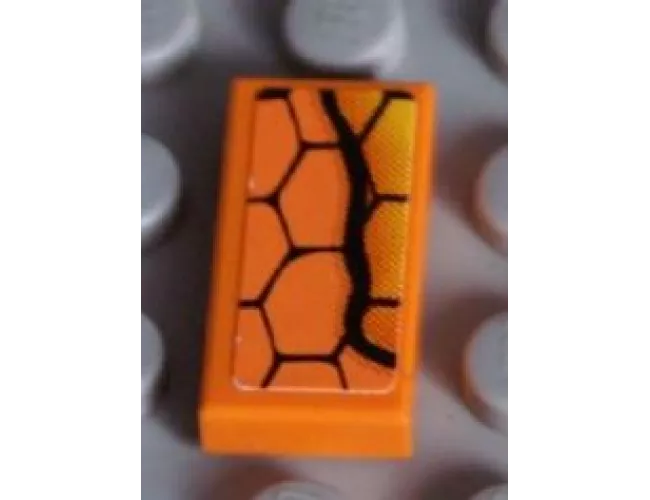 Tile 1 x 2 with Snakeskin Pattern Model Left Side (Sticker) - Set 8158