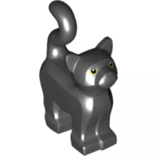 Cat, Standing with Yellow Eyes and Dark Bluish Gray Nose and Mouth Pattern
