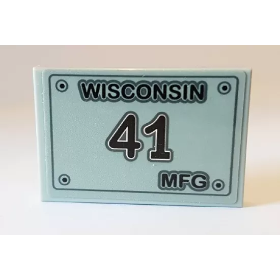 Tile 2 x 3 with 'WISCONSIN 41 MFG' License Plate Pattern (Sticker) - Set 10269