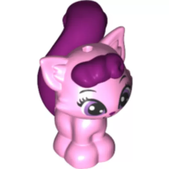 Cat, Whisker Haven Tales, Princess Aurora's Kitten with Dark Pink Nose, Bangs and Tail and Medium Lavender Eyes Pattern (Dreamy)